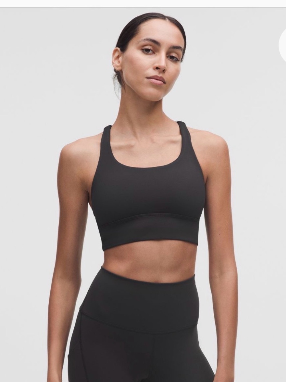 Lululemon energy longline Black Sports Bra with Crisscross Back
